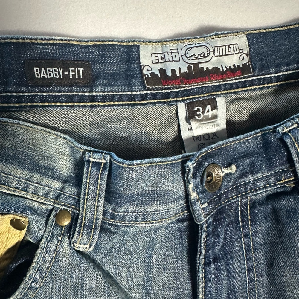 **SOLD**Y2K Ecko Unltd Graphic Track Jacket & Baggy Jeans Set Mens 34 Streetwear - Picture 10 of 15